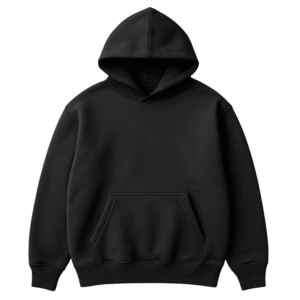 Black Solid Blank Drop Hoodie