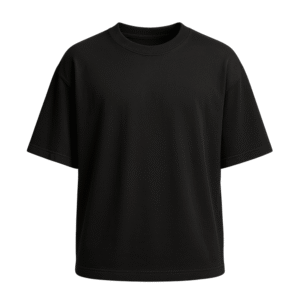 Black Solid Blank Drop Tee