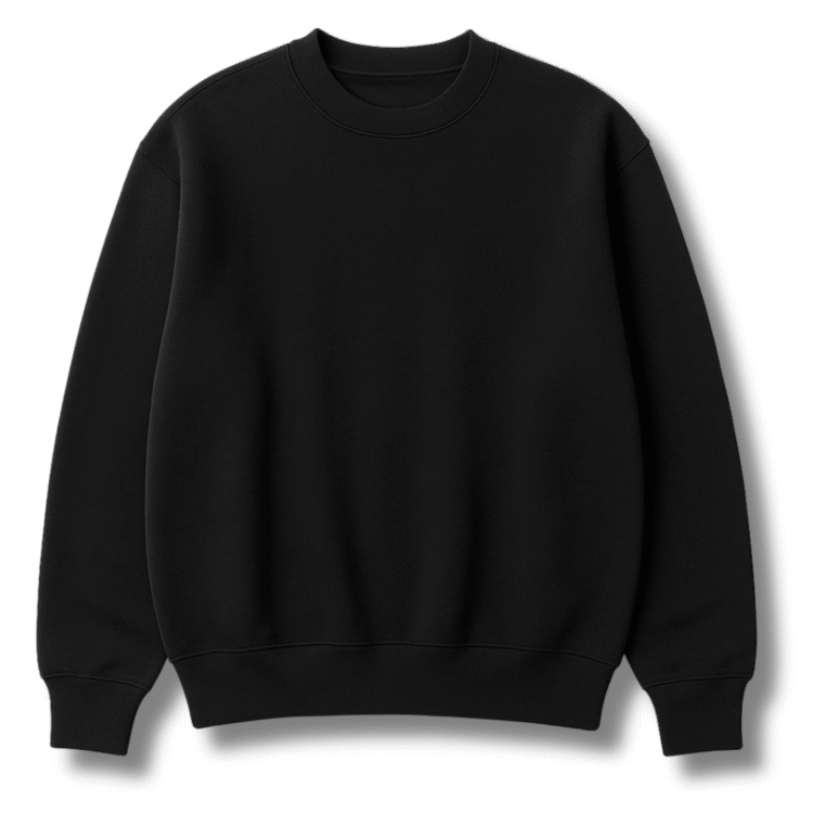Black Solid Blank Sweatshirt